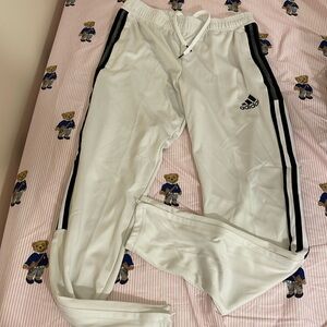 Adidas white and black track pants